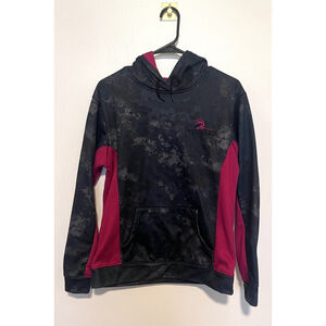 Ten Buck Hoodie Sweatshirt Men’s Medium Red Gray Deer Hunting Pullover